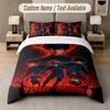Blue Lock 3Pcs Bedding Set, Personalized Custom Name Text, 1 Duvet Cover & 2 Pillowcases For Bedroom