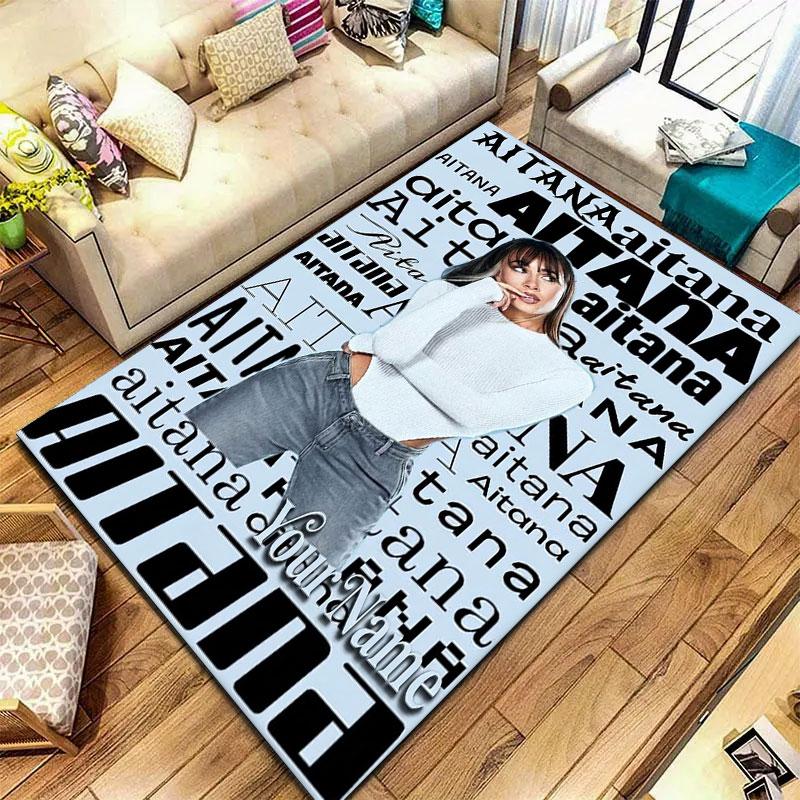 Aitana Custom Name Carpet Rug for Living Room Bedroom Home Sofa Decoration,Kids play Non-slip Floor Mat