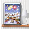 Vollbohrer, quadratisch, Diamant-Stickerei, Kreuzstich, Haus, Feuerwerk, Diamantgemälde, Winterlandschaft, Mosaik, Weihnachtsgeschenk