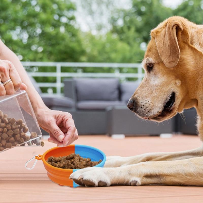 Dog Slow Feeding Bowl Set Silicone Pet Food Bowl Dog Outdoor Travel Water Bowl Foldable Food Feeder Bowl Dog Dish 2pcs