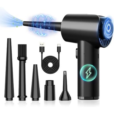 TISHRIC Air Duster Air Blower For Computer Keyboard Car Cleaning 68W 51000 RPM Dedusting For PC Crumbs Car Keyboard Cleaning Kit