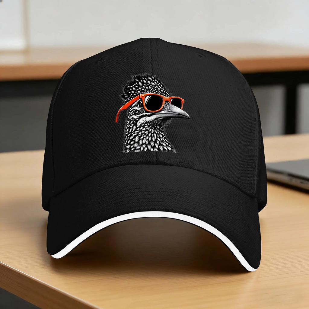 Summer Cool Roadrunner Bird Wearing Sunglasses Graphic Art Baseball Cap Outdoor Sports Street Style Custom Logo Sun Trucker Hat