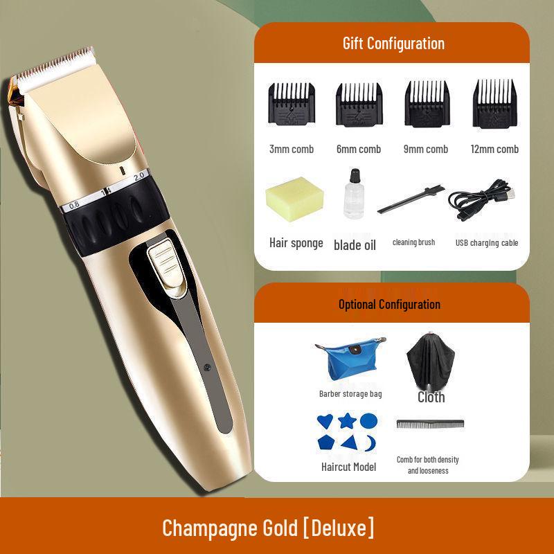 High-Power Silent Electric Hair Clipper for Barber Shop & Home Use