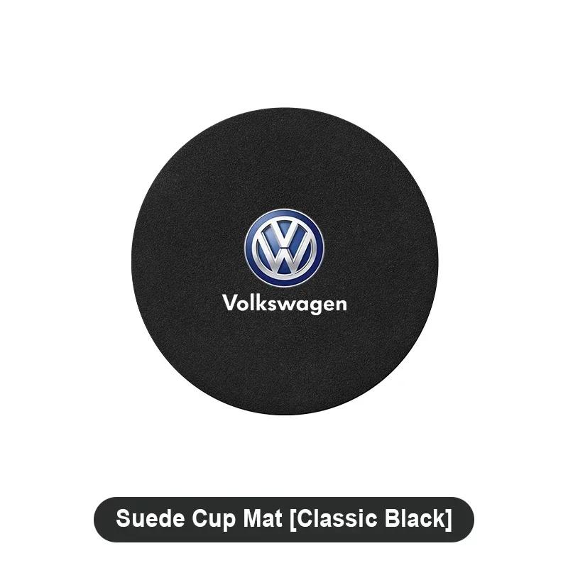 B6 VW For Volkswagen Fashion Car Water Cup Mat Suede Non-Slip Coaster Accessories For VW GTI Polo Golf Passat Tiguan Arteon Toua