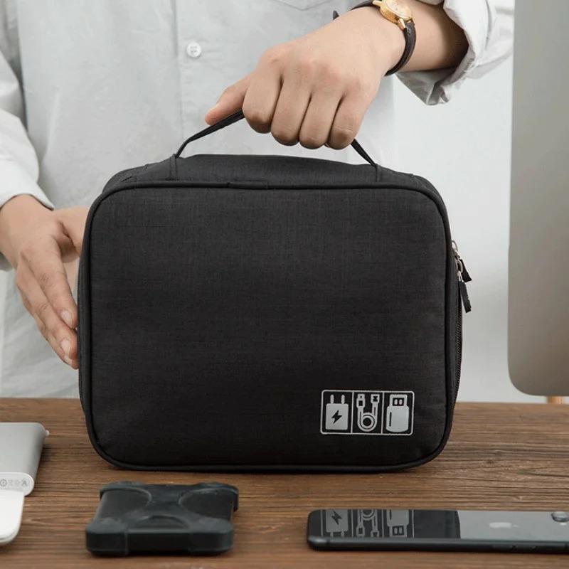 Travel Portable Solid Color Makeup Bag Large Capacity Cosmetic Toiletry Organizer