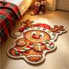 Christmas Santa Reindeer Door Mat Non Slip Absorbent Rug for Entryway Kitchen Holiday Home Decor Washable Floor Mat