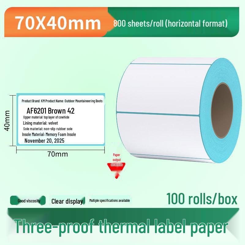 Waterproof Thermal Label Paper for Logistics, Retail, and Hospital Barcode Printing