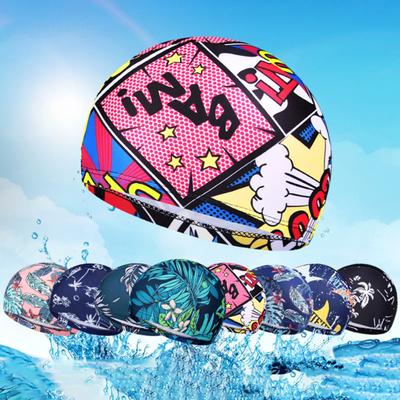 Bonnet de bain en tissu respirant, motif exquis, haute élasticité, séchage rapide, résistant aux déchirures, protection en polyester, unisexe, imprimé, pour le sport, la piscine