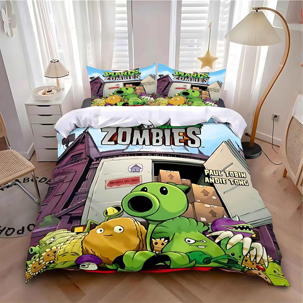 Comforter Bedding Set Adult Boy Girl Bedroom Decoration Children Gift Single Double Large Size P-Plants-Vs-Zombie