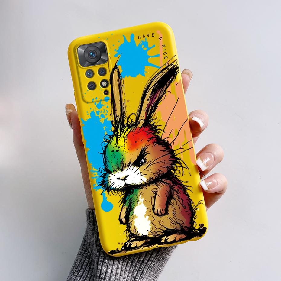 For Redmi Note 11S Note 11 Pro 5G 4G Case Cute Rabbit Panda Protector Fundas Cover For Redmi Note 11 note11E Silicone Phone Case