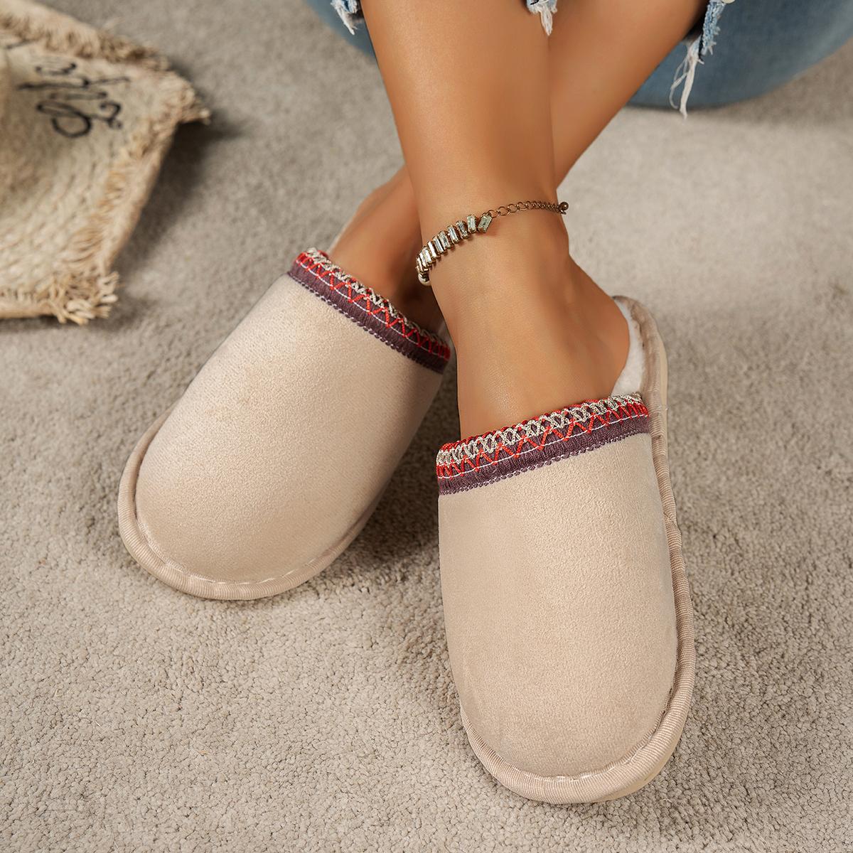 

Eretro Fluffy Platform Slippers Women 2025 Winter Plush Warm Shoes Woman Comfortable Non Slip Home Slippers Slides Women 36-37 бежевый