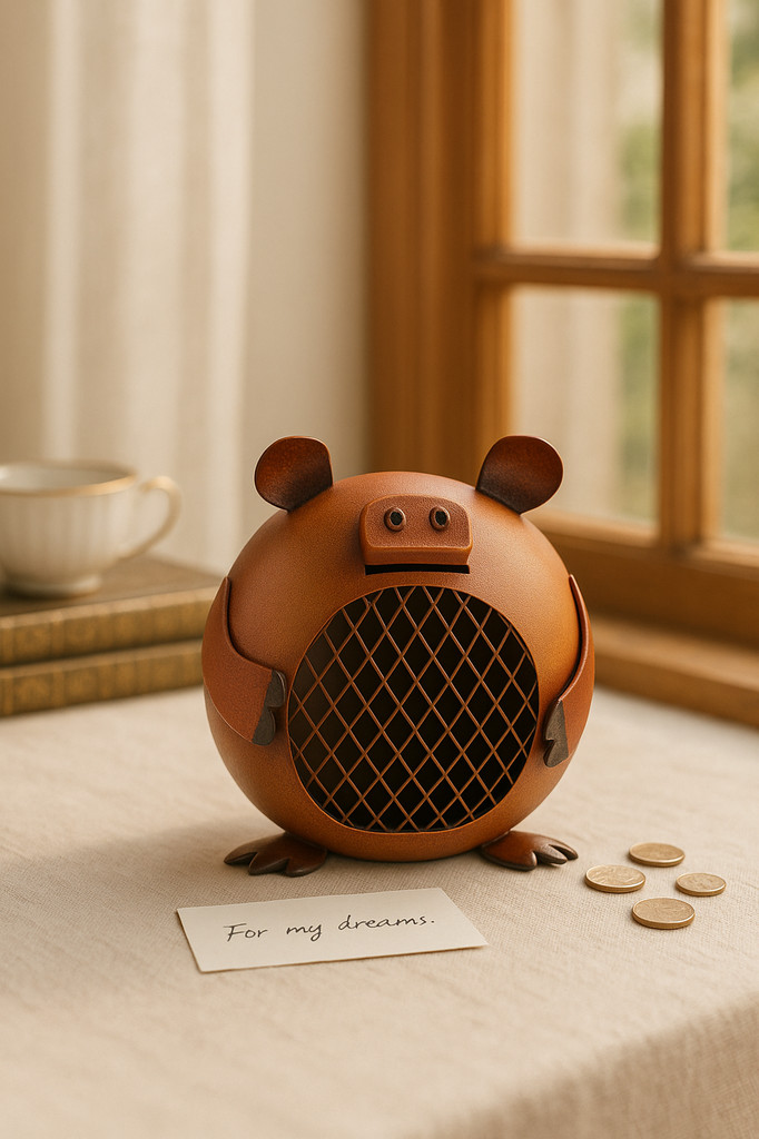 Lovely Piggy Bank Money Saving Bank for Kids Iron Coin Bank Nursery Gift Decor Decorative Ornament