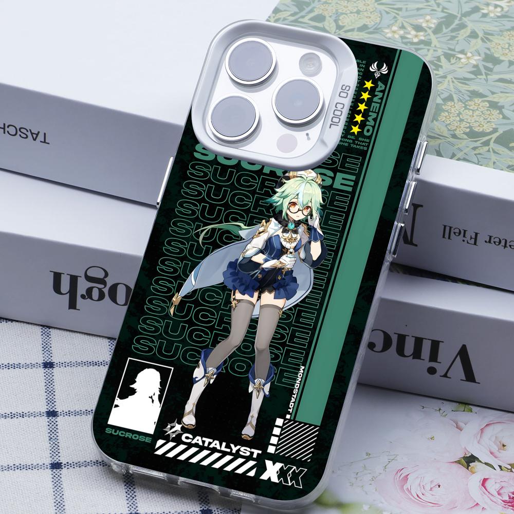 Game GI Sucrose White Translucent Mobile Phone Case for iPhone 17 16 15 14 13 12 11 X XR XS Air Pro Max Plus Colorful Cover