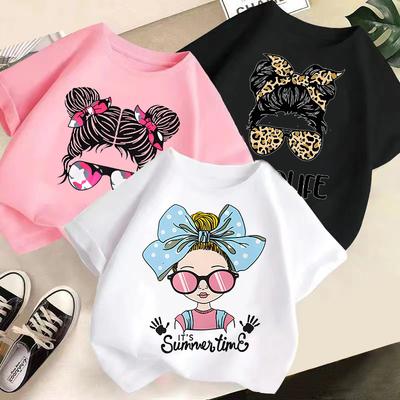 Kinderkleidung Sommer Fun Girl Print T-Shirt Kindermode Kurzarm T-Shirt Rundhals Top für Mädchen