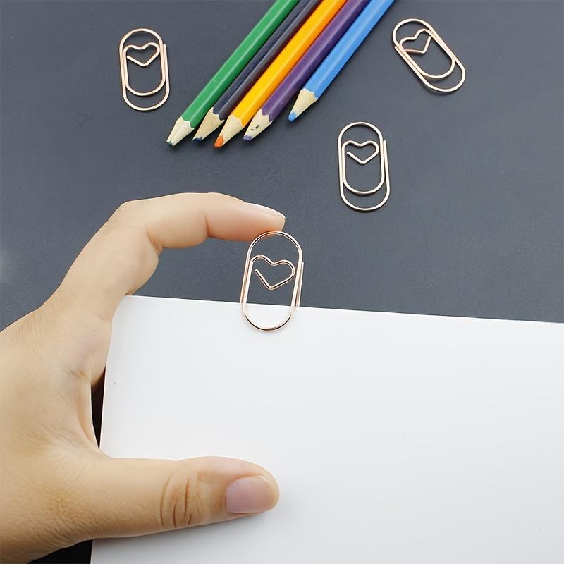 50pcs Cute Heart Shaped Paper Clips Small Colored Paper Clips Office Decoration Paper Clips Colored Paper Clips Rose Golden