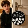 Halloween Wooden Hanging Sign Ghost and Bat Design Round Door Decor with Rope for Seasonal Holiday Decoration Indoor Outdoor Use