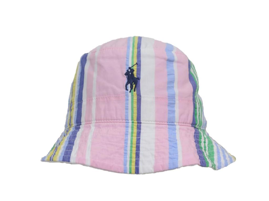 (Polo Ralph Lauren) Men's and Women's Multi-Stripe Cotton Bucket Hat Cap 01080097-LXL-MULTI [Used]