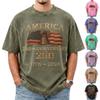 Men's Loose And Casual Flag-print T-shirt, Short Sleeve Shirt