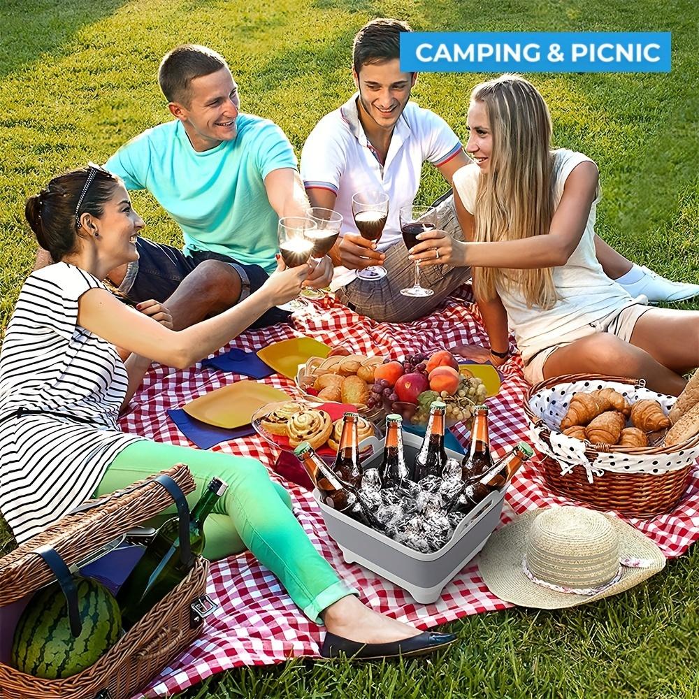 Silicone Foldable Basin with Drain Plug, Suitable for Home, Camping, Fishing, Picnic - Large Capacity, Convenient Storage Outdoor Practical Container