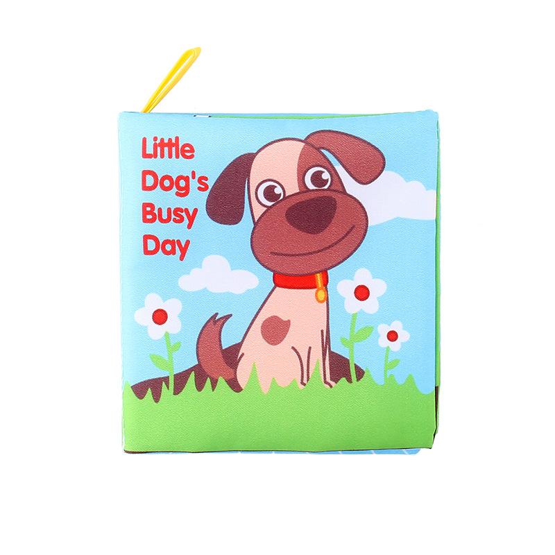 Three-Dimensional Baby Cloth Book Early Education Cognitive Toy 4 Pages 8 Sides English Palm Book Animal Baby Cloth Book