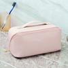 Cestovní kosmetická taška z umělé kůže s velkou kapacitou, voděodolným zipem, přenosná, multifunkční, dámská kosmetická taštička, organizér na toaletní potřeby