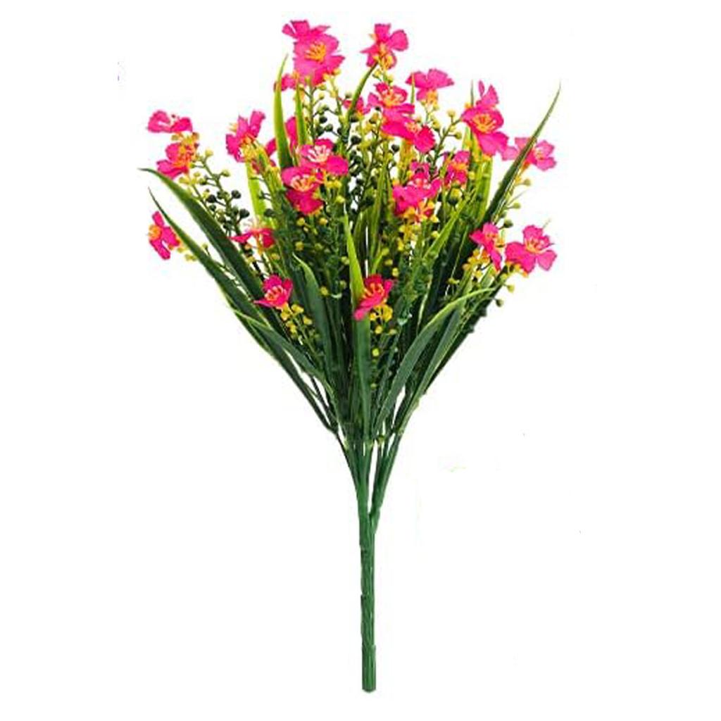 Artificial Flowers Bundle UV-Resistant Faux Plants Non-fading Fake Flowers for Home Vase Basket Window Box Outdoor Decoration