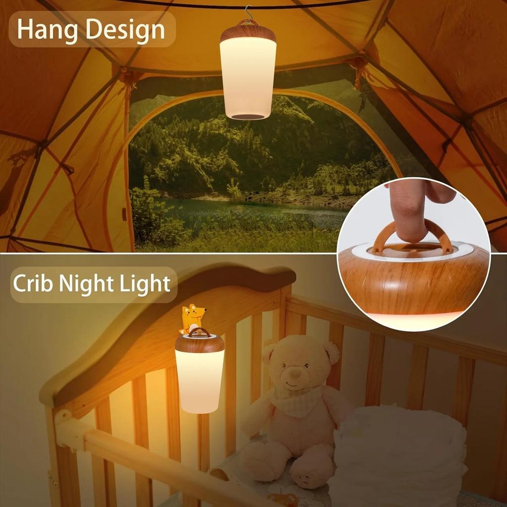 Night Light, Dimmable Touch Lamp for Bedroom, Portable Table Bedside Lamp, 5 Brightness 13 RGB Colors, Night Lights for Baby Nursery Bathroom