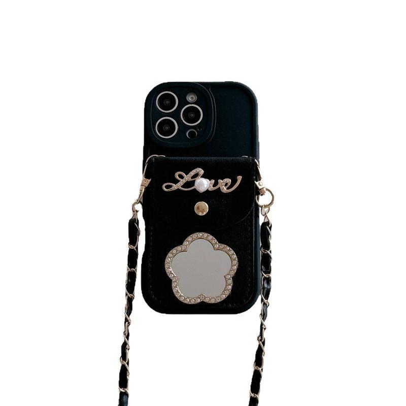 Full Coverage Makeup Mirror iPhone 16 Pro Max/17 Air/14/15 Crossbody Coin Purse Case