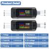 USB Tester Type-C Voltmeter Voltage Current Tester Power Meter Multimeter Ammeter Type C USB Charger Tester Color Display Capacity Voltage Current