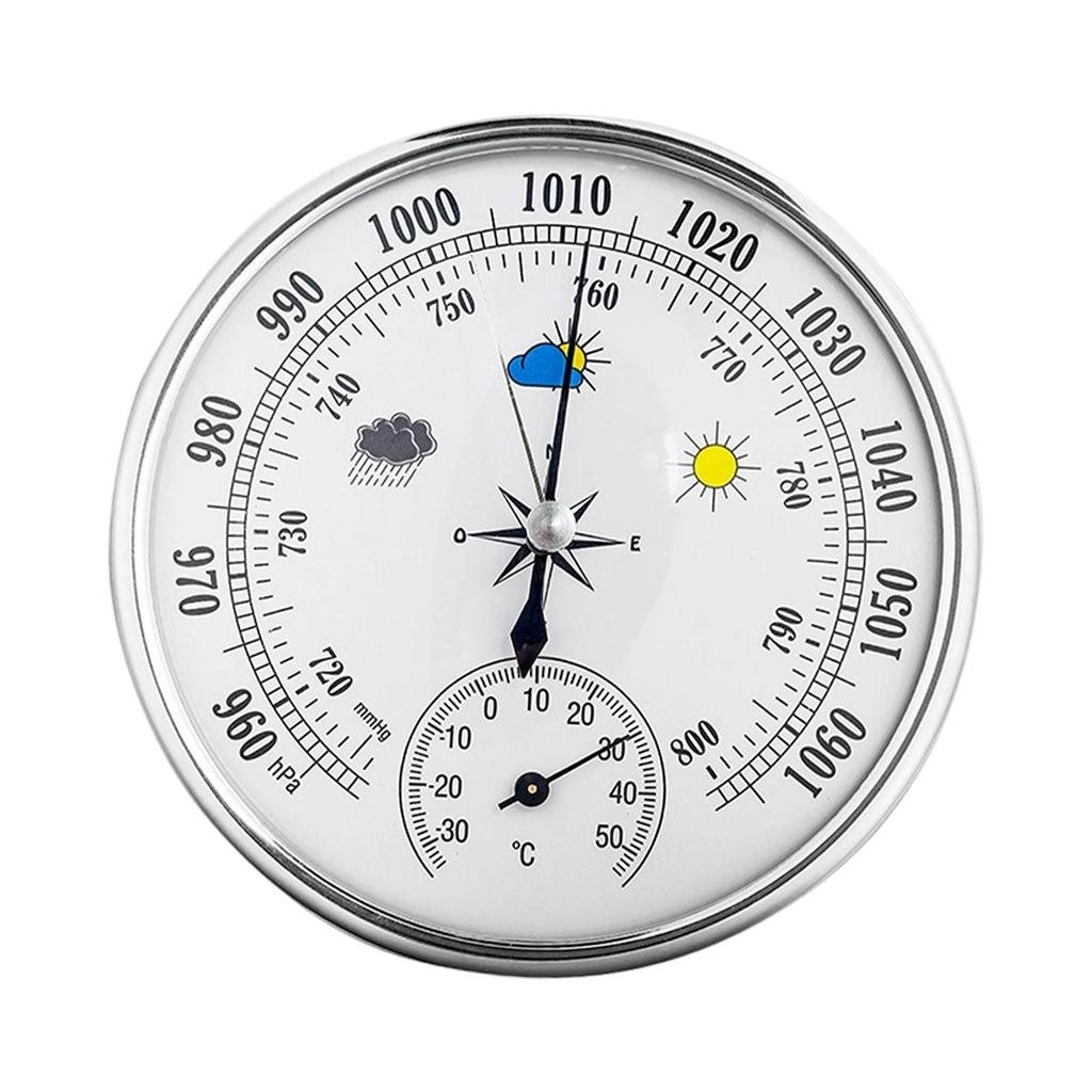 Barometer Portable Weather Instrument Wall Decor, Accurate ,All Season for Home Indoor Outdoor Weather Station Dial Thermometer