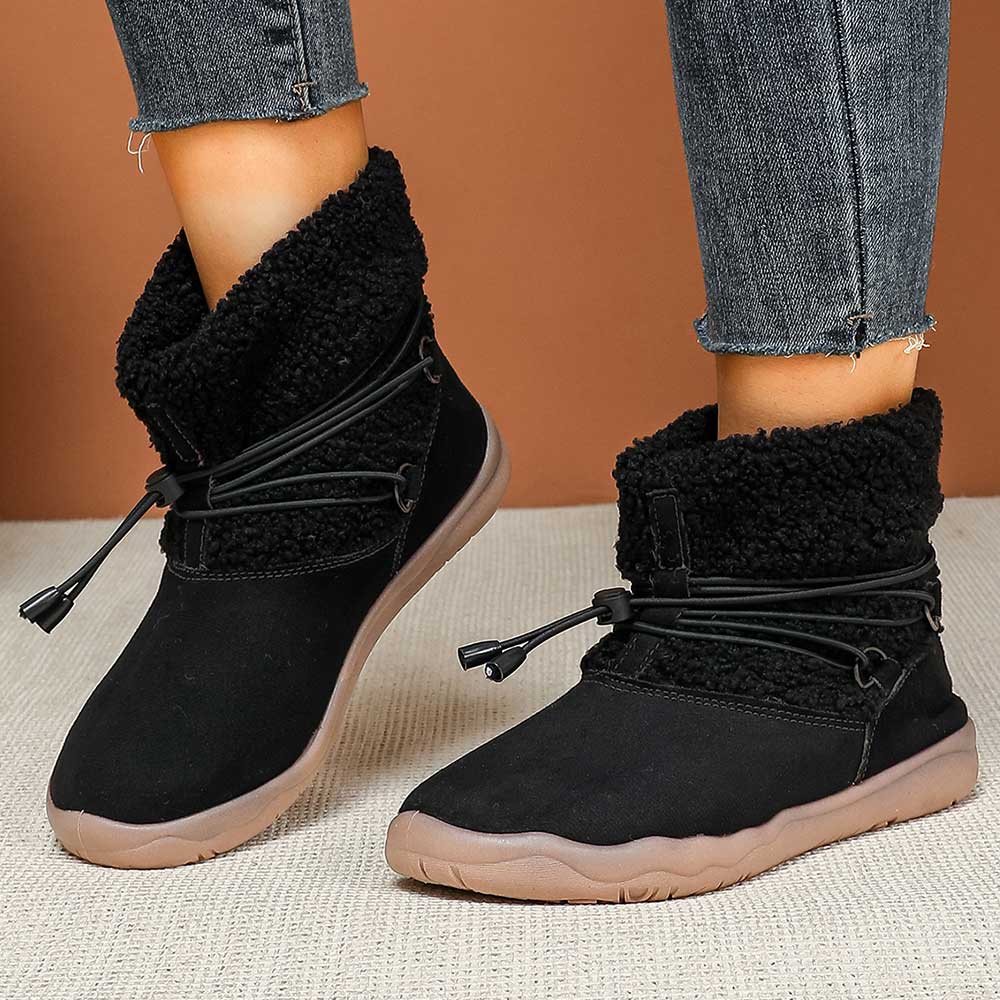 Women's New Autumn and Winter Fashion Snow Boots Comfortable Soft-Soled Fleece-Lined Casual Plush Short Boots for Young Girls