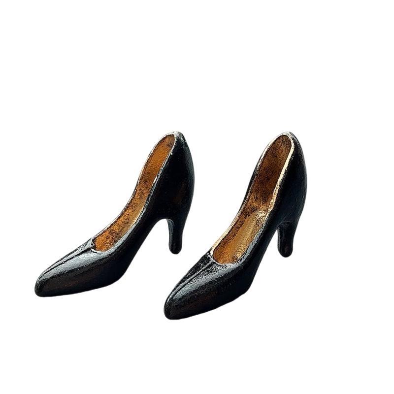 

1 пара миниатюрных туфель на высоком каблуке, украшение, масштаб 1/12, мини-тапочки для кукольного домика, для кукольной обуви, аксессуары для DIY, игрушки