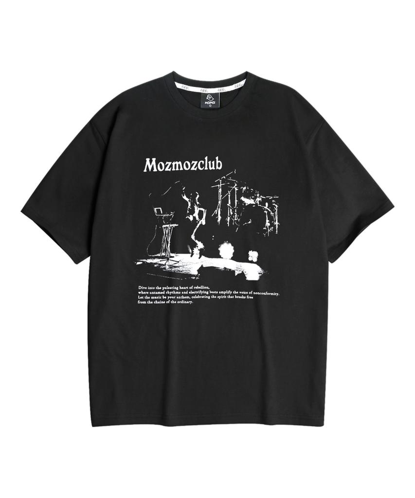 MOZMOZ Stage Vibe Oversized Short Sleeve T-Shirt Black