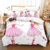 3D souprava ložního prádla pro dívčí pokoj Taneční dívčí povlak na peřinu 2/3dílný dárek k narozeninám AU140 * 210 v plné velikosti mikrovlákno Rychleschnoucí měkký bytový textil