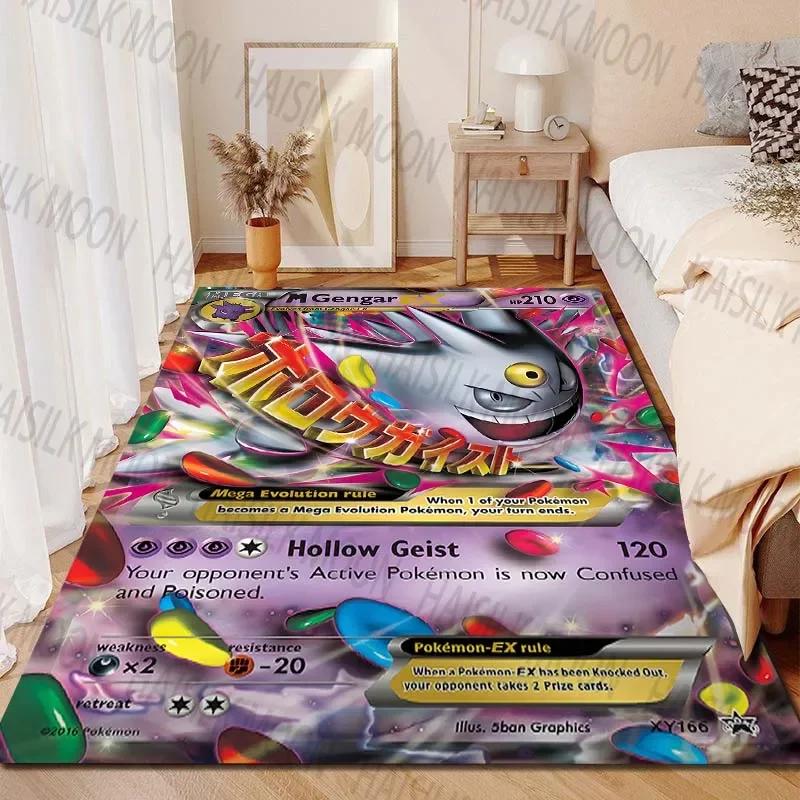 Cartoon Gengar Pokémon Card Printing Carpet for Living Room Bedroom Kid's Room Home Decor Area Rug Sofa Play Mat Gift Potdemiel