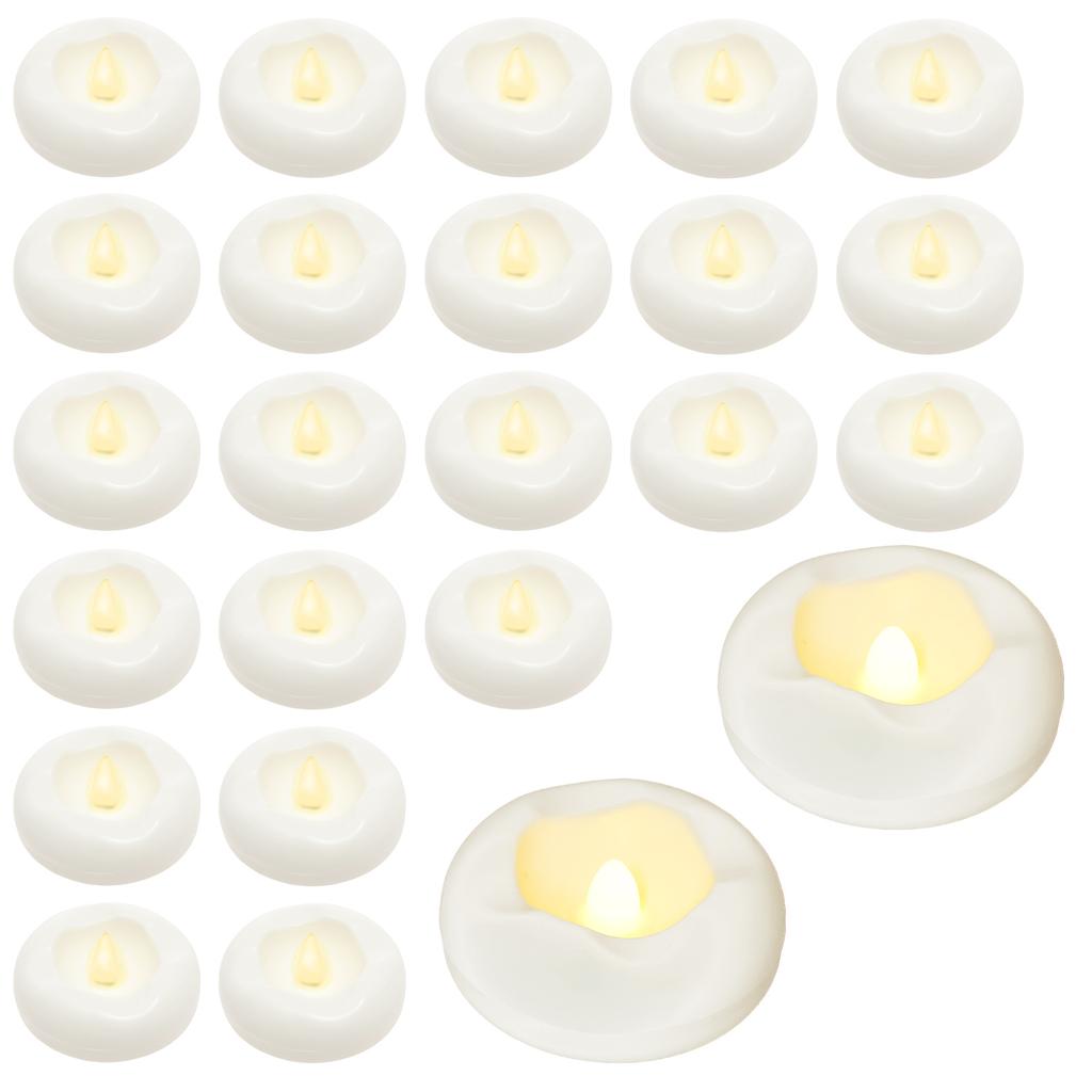 12/24Pcs LED Candle Plastic LED Floating Candle Flameless Floating Candles Battery Powered Candles Light for Birthday Party Home