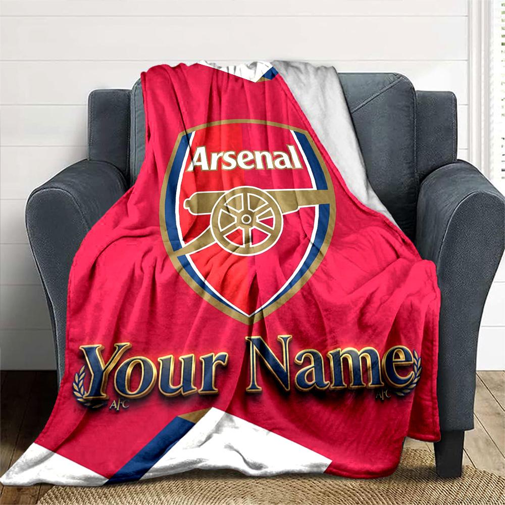 1pc Personalized Name A-Arsenal Blanket, Gift, for Men and Women, Soft Blanket, Good for Sofa Bed Couch Travel, Lightweight Flannel Blanket