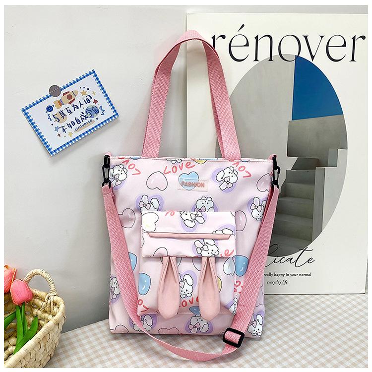 Small Fresh And Fashionable Shoulder Bag, Female High-Value Student Make-Up Bag, Large-Capacity Casual Versatile Messenger Canvas Bag