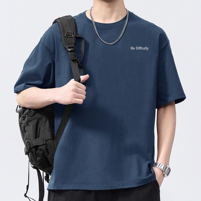 

New Summer Men s Round Neck Short-sleeved T-shirt Thin Casual Youth Half-sleeved Shirt 3XL