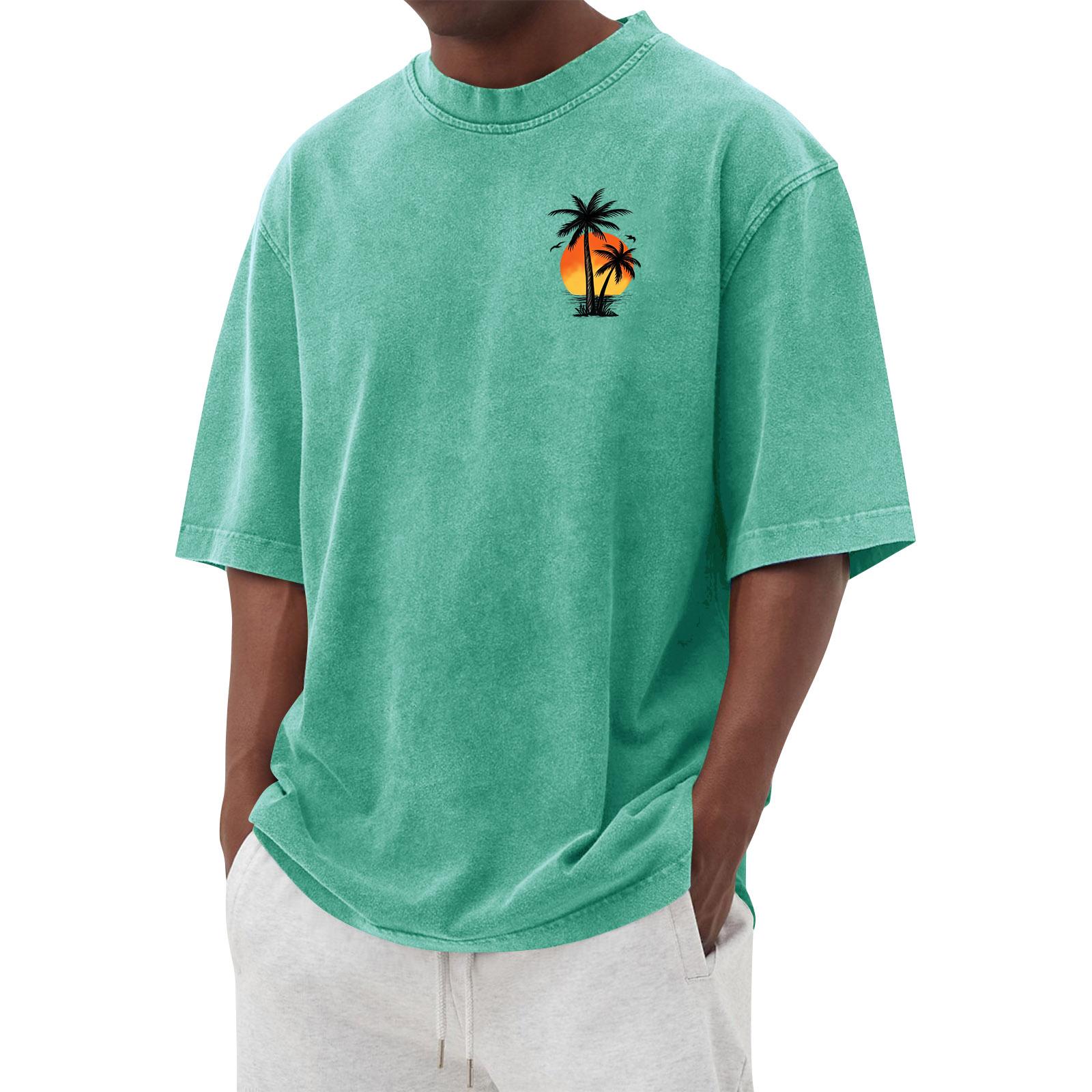 

Men s Printed Round Neck T-Shirt Casual Sports Short-Sleeve Top XL