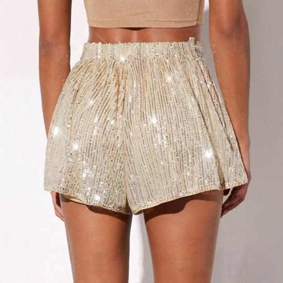 Women's Glitter Sequin Shorts High Waisted Going Out Sparkly Flowy Shorts Disco Party Festival Club Night Outfits