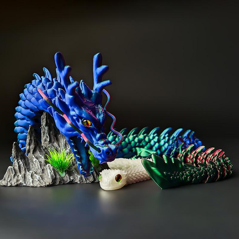3D Printed Movable Chinese Dragon Toy Ornament - Large, Creative, Hot Seller