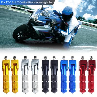 Paar Universal-Motorradpedale, gefaltete Fußstütze, Fußrasten, kompatibel mit Fahrrädern, Elektrofahrzeugen, Mopeds, Karts, Rollern