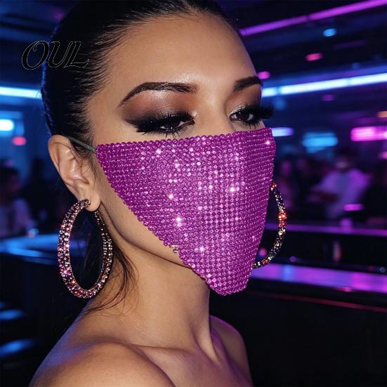 Sexy Nachtclub Requisiten Funkelnde Strass Gesichtsmaske, Glitzer Kristall Maskerade Bling Halb Exquisite Metallkunst Masken Abdeckungen für Damen Halloween
