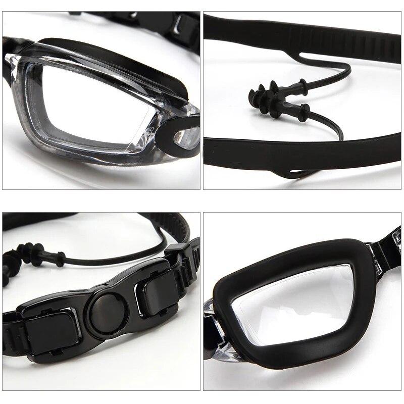 Swimming Goggles Set HD Anti Fog Swim Eyewear Cap Bag Men Women Professional Silicone Waterproof Swimming Glasses with Earplugs