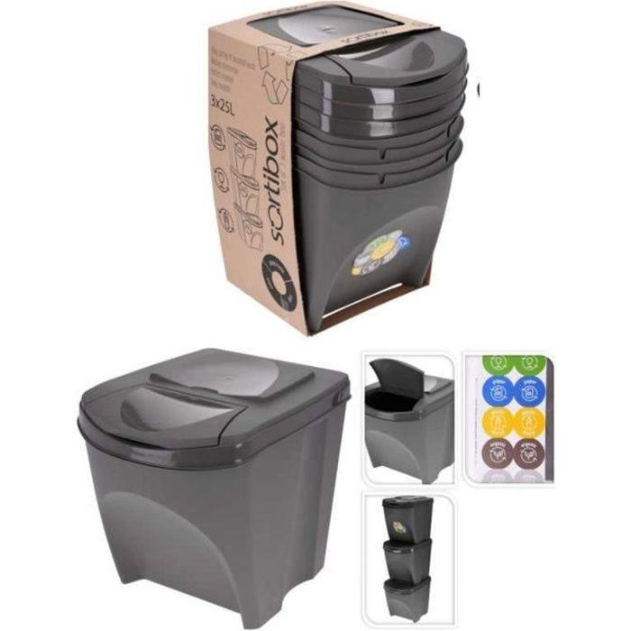 Poubelle Pour Tri Sélectif 3 X 25 L