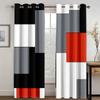 Geometric Abstract Space Red Lien Free Shipping Window Curtain For Living Room Kids Bedroom Bathroom Kicthen Door Home Decor2Pcs