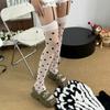 Y2K Polka Dot Susperder Stocking Women 2025 Bow Tie Suspender Wide-banded Velvet Tights Lolita Thin Thigh High Stockings