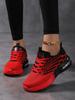 Sneakers Women's Red Shoes Casual Breathable Lightweight Mesh Running Shoes Air Cushion Shock Absorbing Women's Shoes