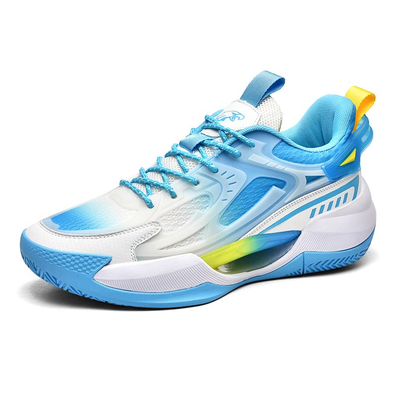 New Basketball Shoes Men Low Top Luminous Net Surface Breathable Actual Concrete Ground Anti-slip Cushioned Sports Shoes